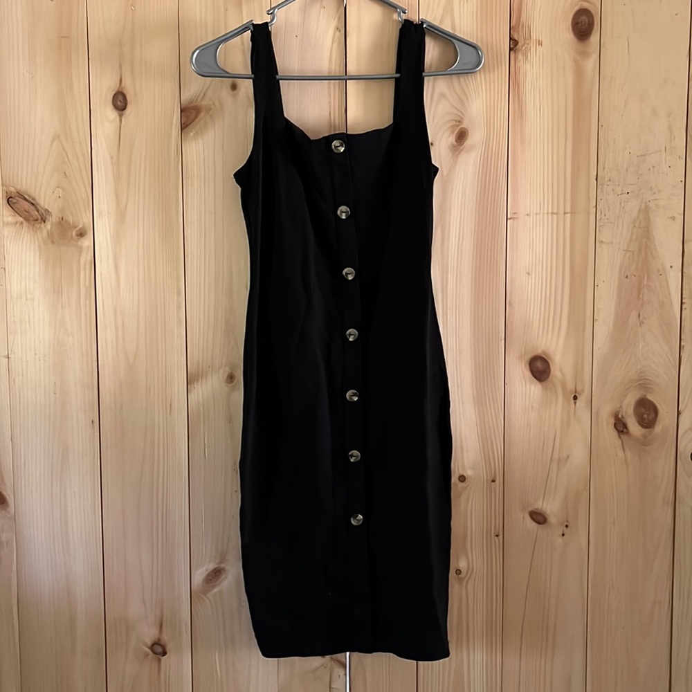 Size S black dress with buttons